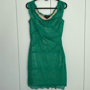 Bebe off shoulder laced bodycon dress